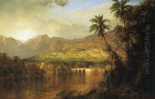 South American Landscape, 1873 Oil Painting by Frederic Edwin Church