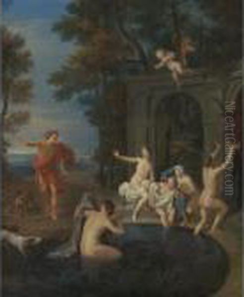 Diana And Actaeon Oil Painting by Bon De Boulogne