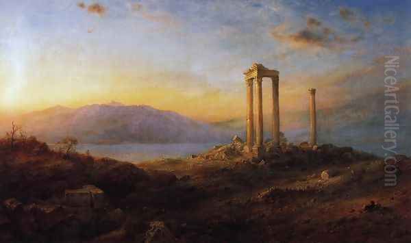 Ruins at Baalbek Oil Painting by Frederic Edwin Church