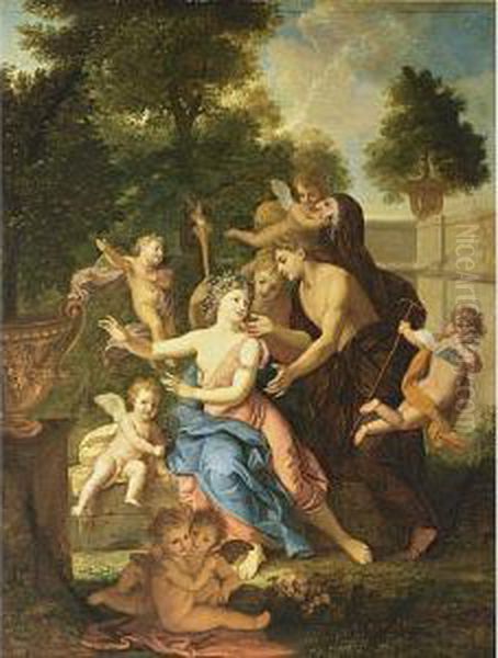 Vertumnus And Pomona Oil Painting by Louis de, the Younger Boulogne