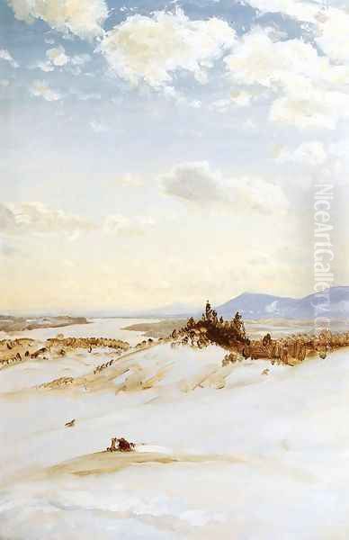 Winter Scene, Olana Oil Painting by Frederic Edwin Church