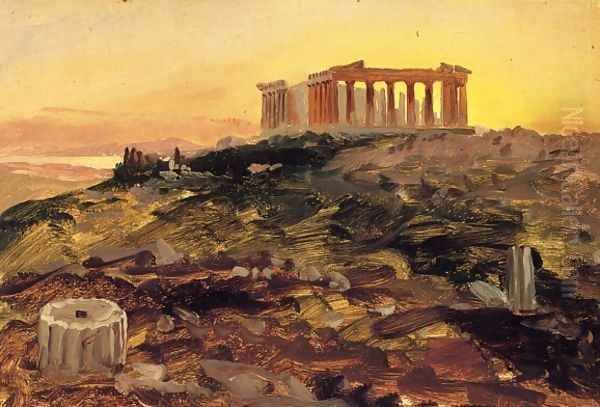 The Parthenon from the Southeast Oil Painting by Frederic Edwin Church