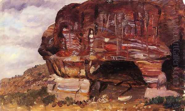 Study of Zoomorphic Rock, Petra Oil Painting by Frederic Edwin Church