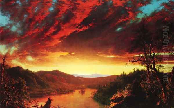 Twilight in the Wilderness Oil Painting by Frederic Edwin Church