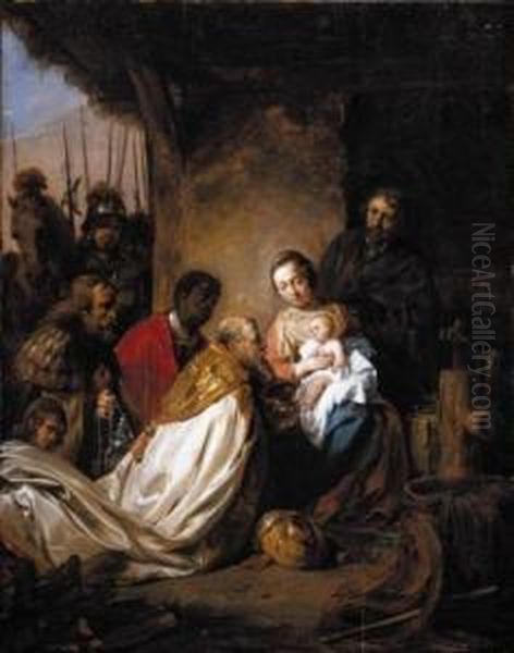 Adoration Of The Magi Oil Painting by Jan De Bray