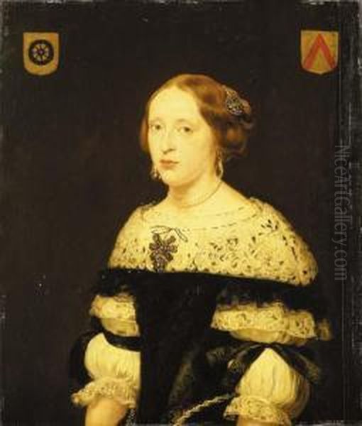 Portrait Of Gudula De Kies Van Wissen Oil Painting by Jan De Bray