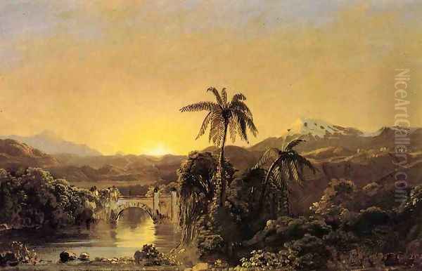 Sunset in Equador Oil Painting by Frederic Edwin Church