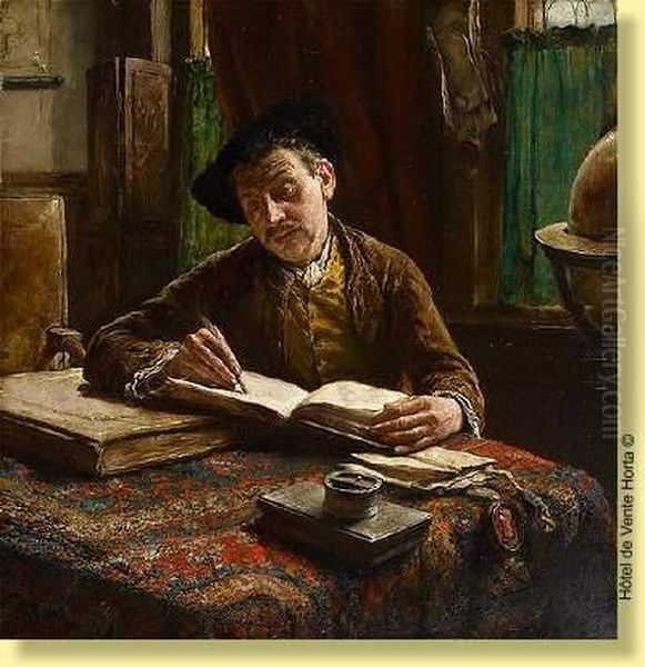 L'armateur Oil Painting by Leon Meuter De Brunin