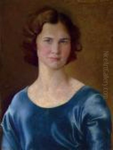 Jane Coates Oil Painting by George Forest De Brush