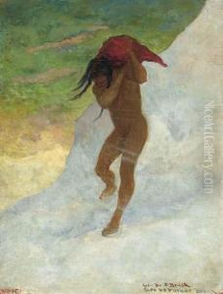 Indian Carrying Home The Kill Oil Painting by George Forest De Brush