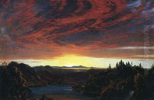 Twilight, a Sketch Oil Painting by Frederic Edwin Church