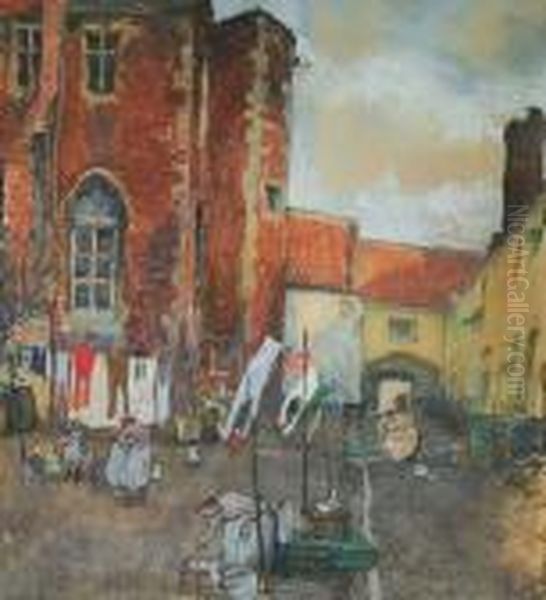 Gentse Volksbuurt
Aquarelle Et Encre De Chine Oil Painting by Jules De Bruycker