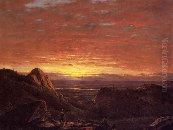 Morning, Looking East over the Husdon Valley from Catskill Mountains Oil Painting by Frederic Edwin Church