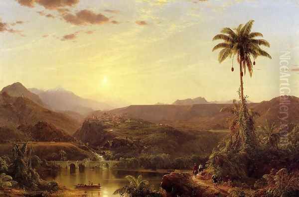 The Cordilleras: Sunrise Oil Painting by Frederic Edwin Church