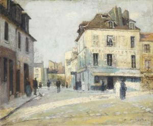 La Place Du Tertre Oil Painting by Paul De Castro