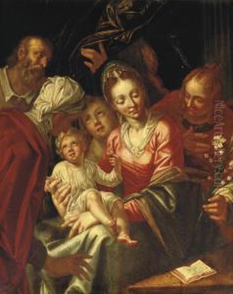 The Holy Family Oil Painting by Hendrick De Clerck