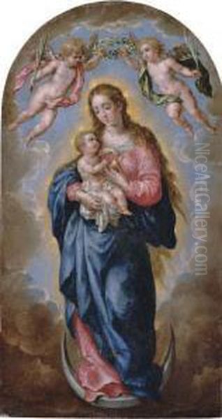 The Madonna And Child In Glory Oil Painting by Hendrick De Clerck