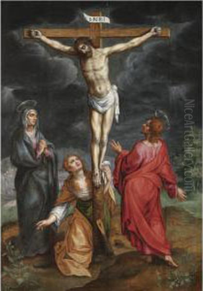 The Crucifixion Oil Painting by Hendrick De Clerck