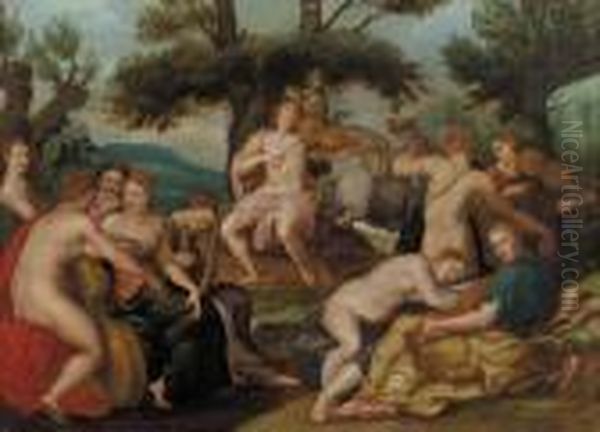 Apollo And The Muses Oil Painting by Hendrick De Clerck