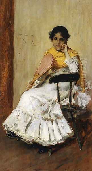 A Spanish Girl aka Portrait of Mrs. Chase in Spanish Dress Oil Painting by William Merritt Chase