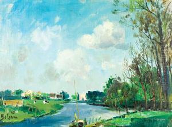 Vuede La Lys Oil Painting by Joseph Fr. De Coene