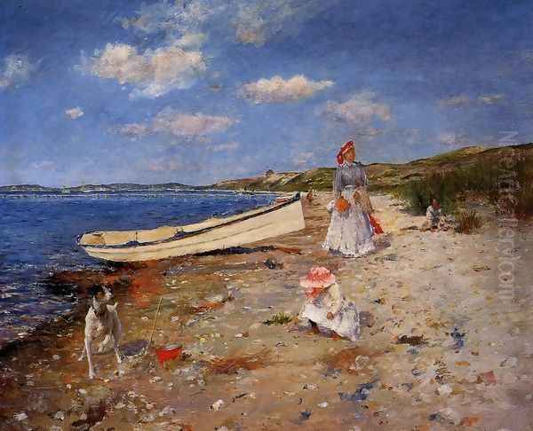 A Sunny Day at Shinnecock Bay Oil Painting by William Merritt Chase