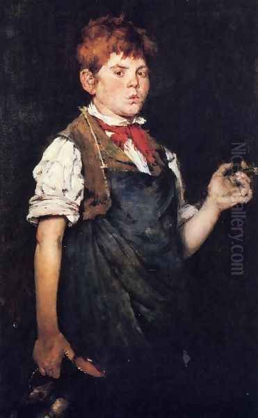 The Apprentice (or Boy Smoking) Oil Painting by William Merritt Chase