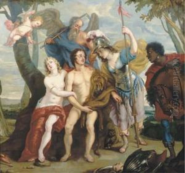 Hercules At The Crossroads Oil Painting by Gaspar De Crayer