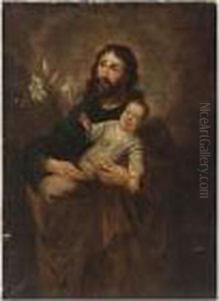 Joseph Holding Christ Oil Painting by Gaspar De Crayer