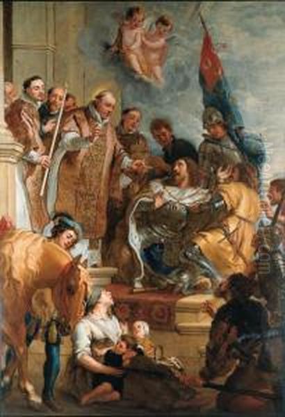 Saint Bernard Converts A Duke Of Aquitaine Oil Painting by Gaspar De Crayer