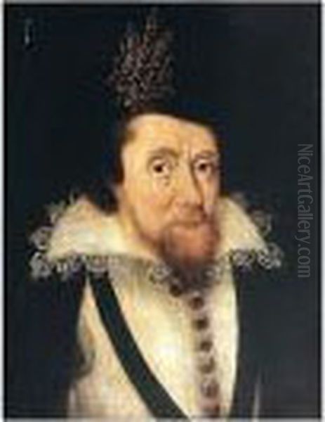 Portrait Of James I Oil Painting by John de Critz