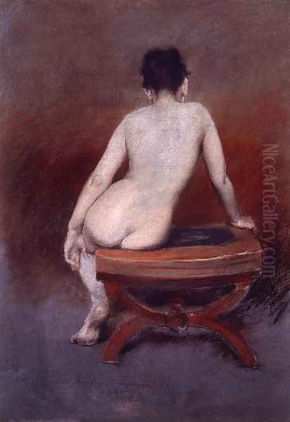 Back of a Nude I Oil Painting by William Merritt Chase