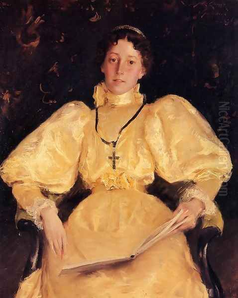 The Golden Lady Oil Painting by William Merritt Chase