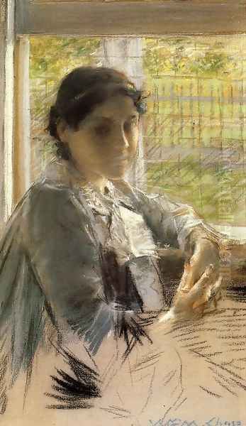 At The Window Oil Painting by William Merritt Chase