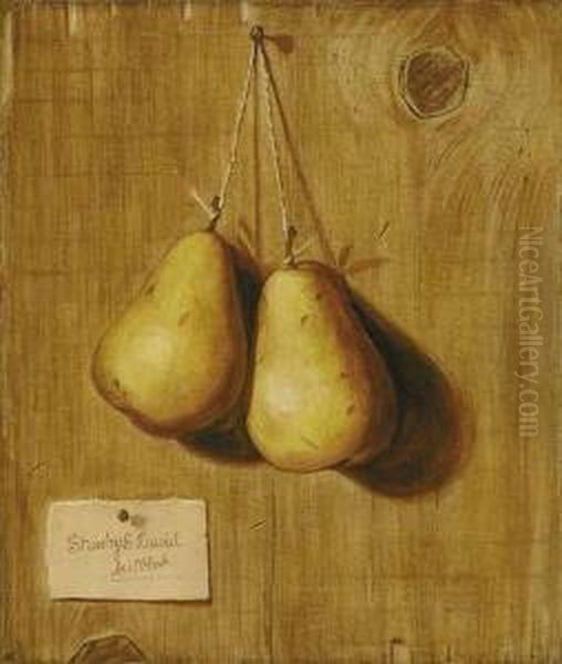 Hanging Pears Oil Painting by De Scott Evans