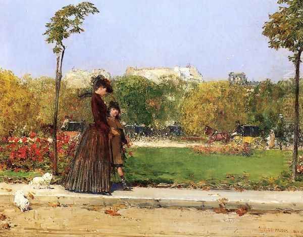 In the Park, Paris Oil Painting by William Merritt Chase