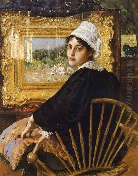 A Study aka The Artist's Wife Oil Painting by William Merritt Chase