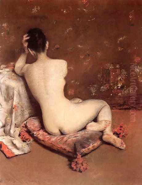 The Model Oil Painting by William Merritt Chase