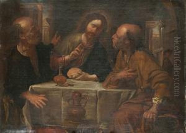 Supper At Emmaus Oil Painting by Orazio De Ferrari