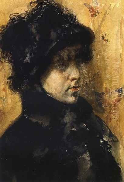 A Portrait Study Oil Painting by William Merritt Chase