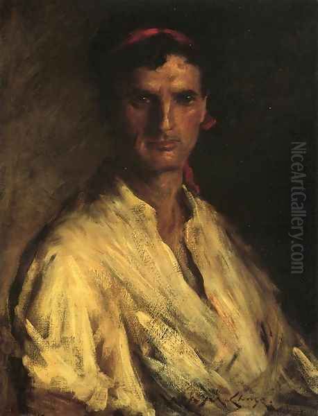 A Young Roman Oil Painting by William Merritt Chase