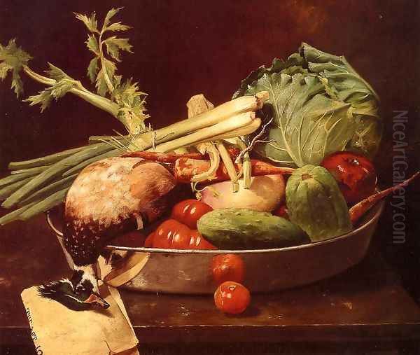 Still Life with Vegetables Oil Painting by William Merritt Chase