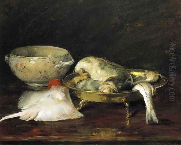 Still Life with Fish II Oil Painting by William Merritt Chase