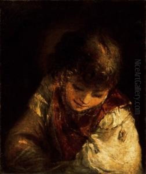 Portrait Of A Boy (young David) Oil Painting by Aert De Gelder