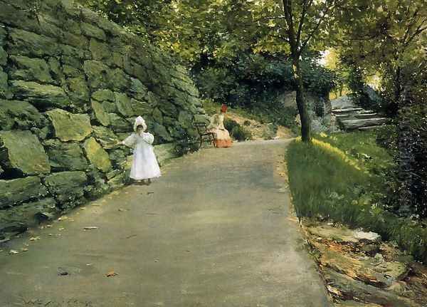 In The Park A By Path Oil Painting by William Merritt Chase