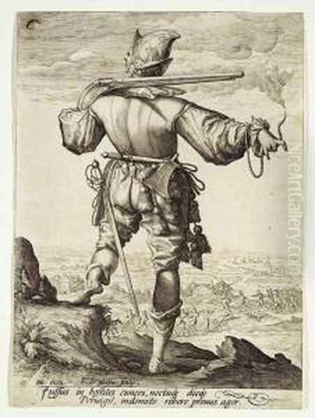 Copper-engraving, 1587 After H Oil Painting by Andries Jacobsz. Stock