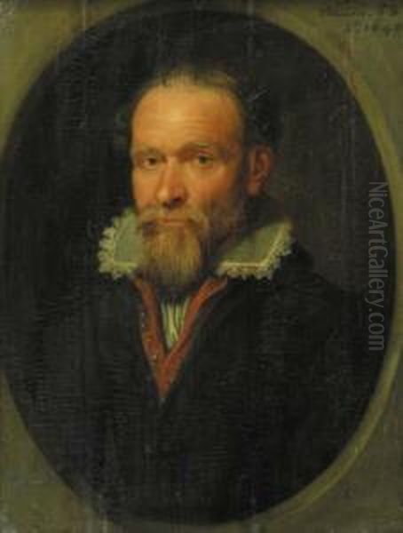 Portrait Of A Bearded Gentleman Oil Painting by Andries Jacobsz. Stock