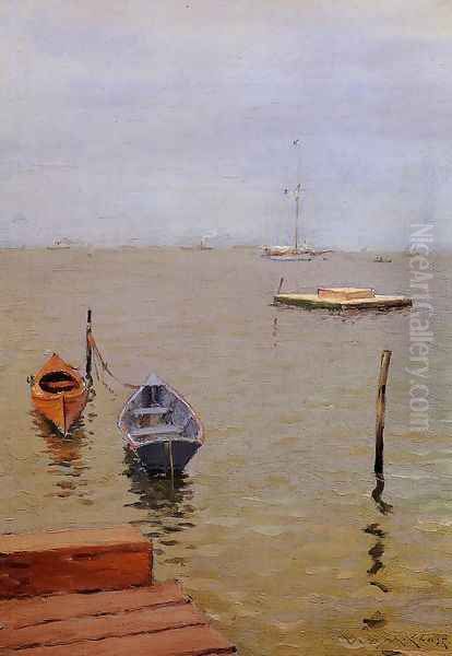 A Stormy Day, Bath Beach Oil Painting by William Merritt Chase