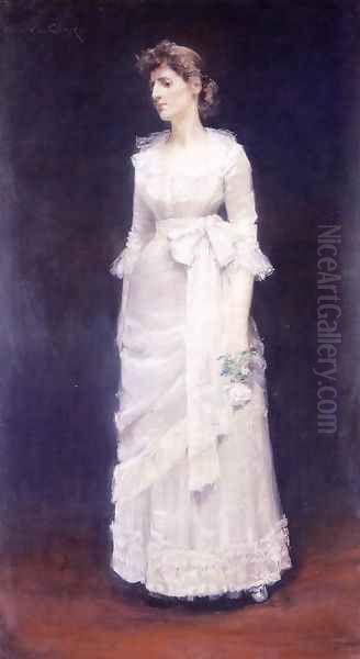 The White Rose Aka Miss Jessup Oil Painting by William Merritt Chase