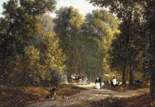 Afternoon In The Park Oil Painting by Victor DeGrailly